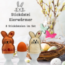 8 ITH Stickdateien Eierwärmer Hasen Osterhasen für den 10x10cm Stickrahmen